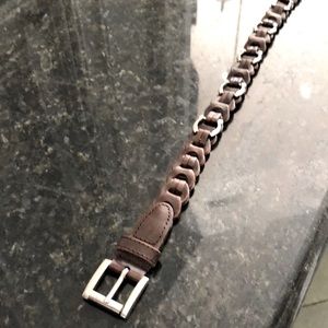 Brown Leather Chain Link Belt